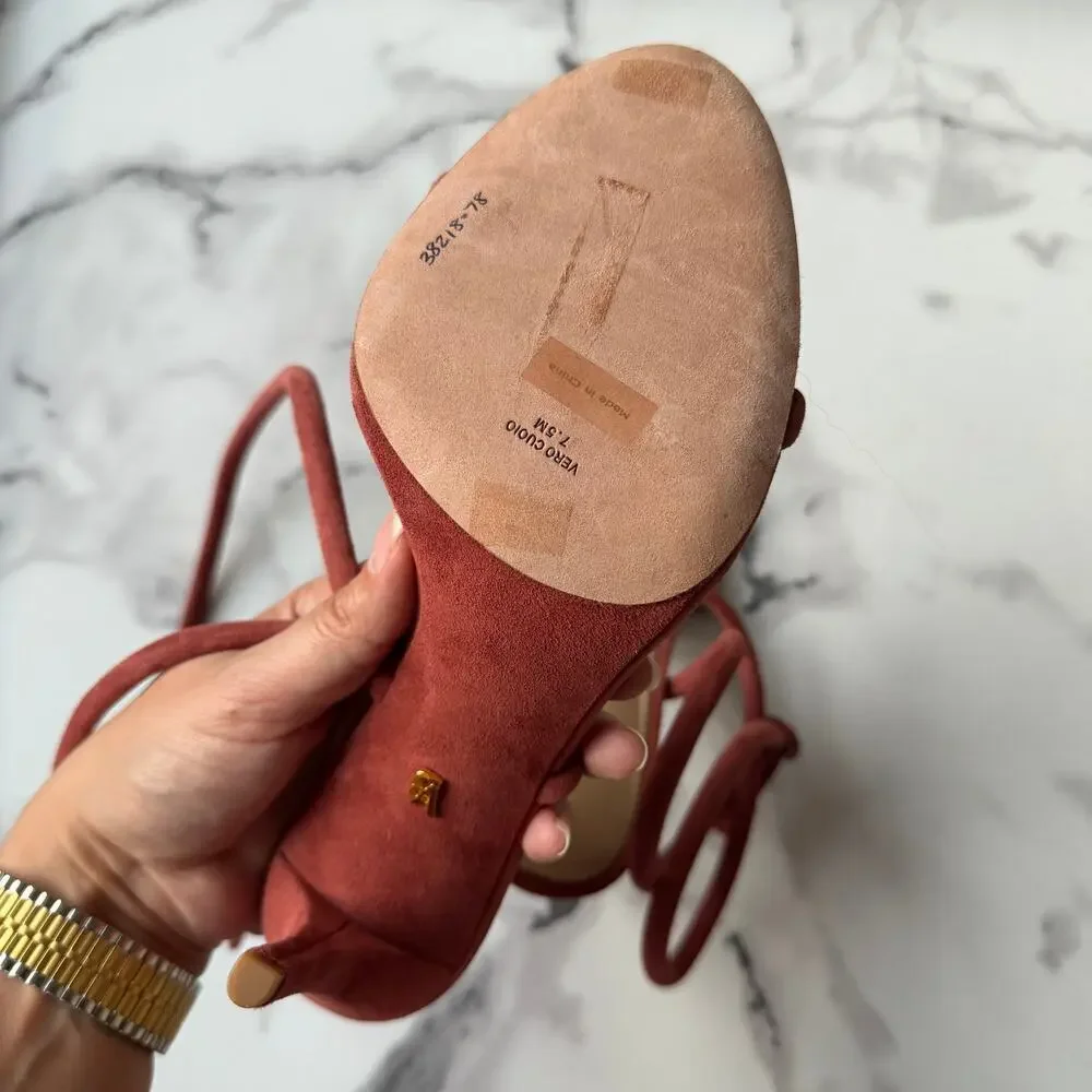 NEW Veronica Beard Marceline Suede Ankle Strap Heels Size 7.5